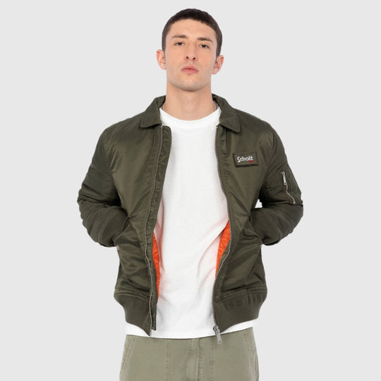 210100RS-ARMY/KHAKY Schott NYC® Origineel Recycled Bomber Jacket