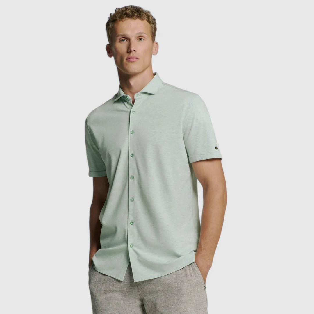 27420381-058 No Excess Shirt Short Sleeve Jersey Melange Stretch Mint