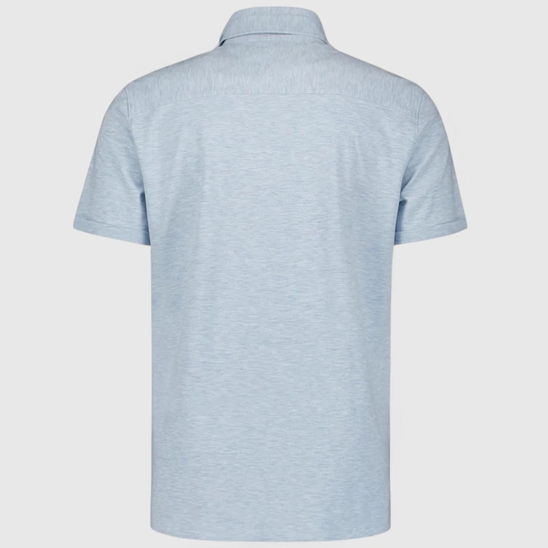 27420381-130 No Excess Shirt Short Sleeve Jersey Melange Stretch Cloud/Light Blue