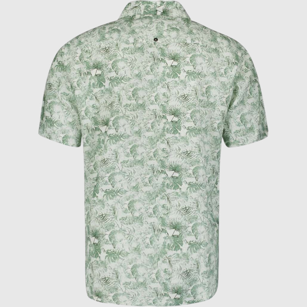 27440335-050 No Excess Shirt Short Sleeve Allover Printed With Linen Green