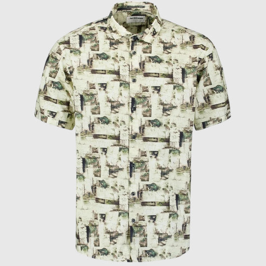 27490310-050 No Excess Shirt Short Sleeve Allover Printed Green