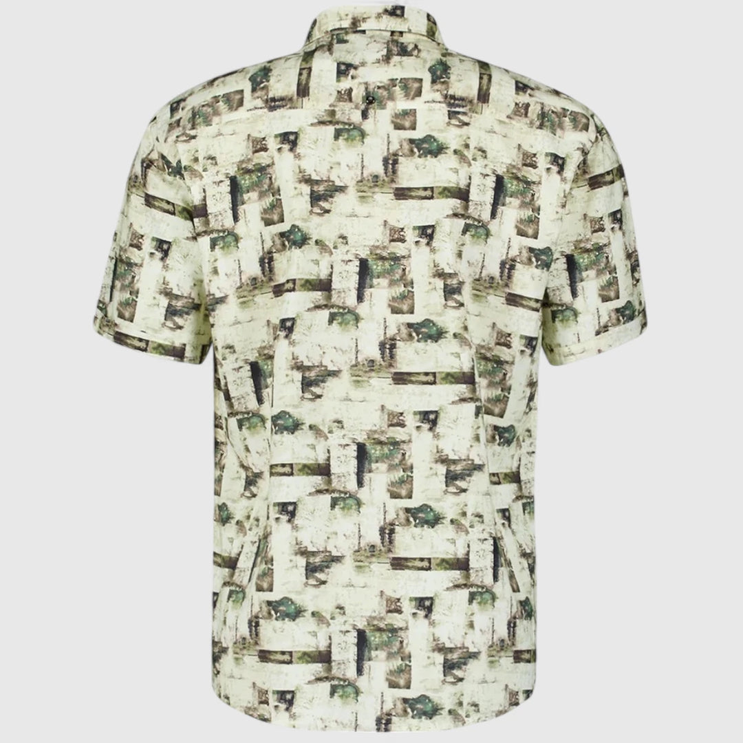 27490310-050 No Excess Shirt Short Sleeve Allover Printed Green