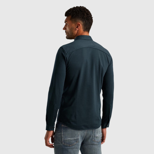 Cast Iron Long Sleeve Shirt Twill Jersey 2 Tone Overhemd