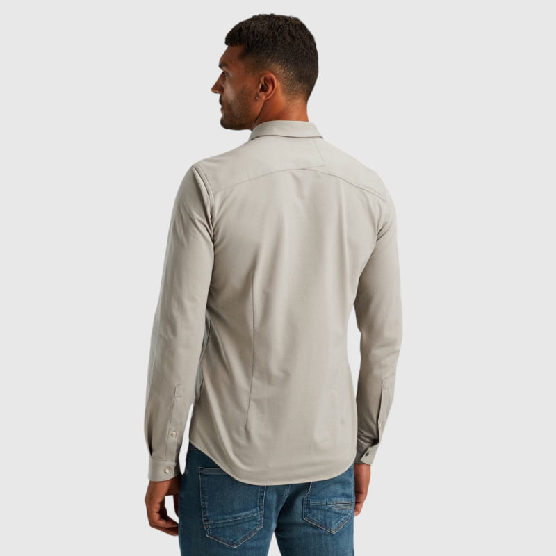 Cast Iron Long Sleeve Shirt Twill Jersey 2 Tone Overhemd