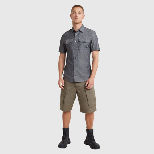 G-Star Marine Slim Shirt Short Sleeve Linen Overhemd