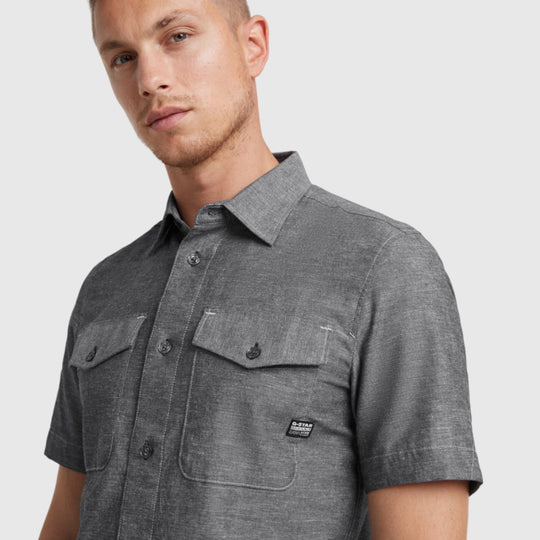 G-Star Marine Slim Shirt Short Sleeve Linen Overhemd