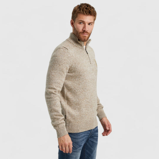 PKW2410314-910 PME Legend Half Zip Collar Heavy Knit Mix Yarn Wool