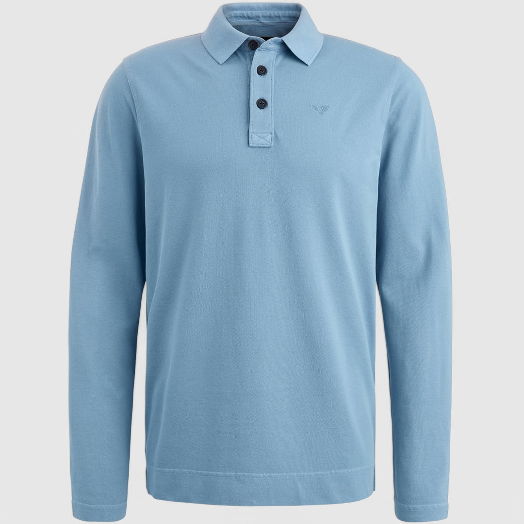 PPS2502803-5393 PME Legend Polo Shirt Pique Garment Dyed Blue