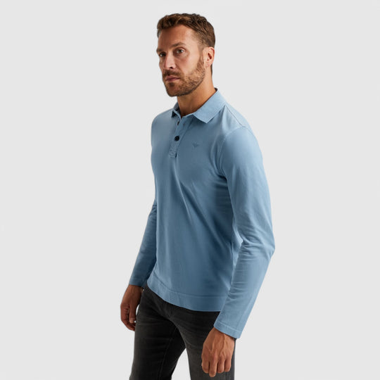 PPS2502803-5393 PME Legend Polo Shirt Pique Garment Dyed Blue