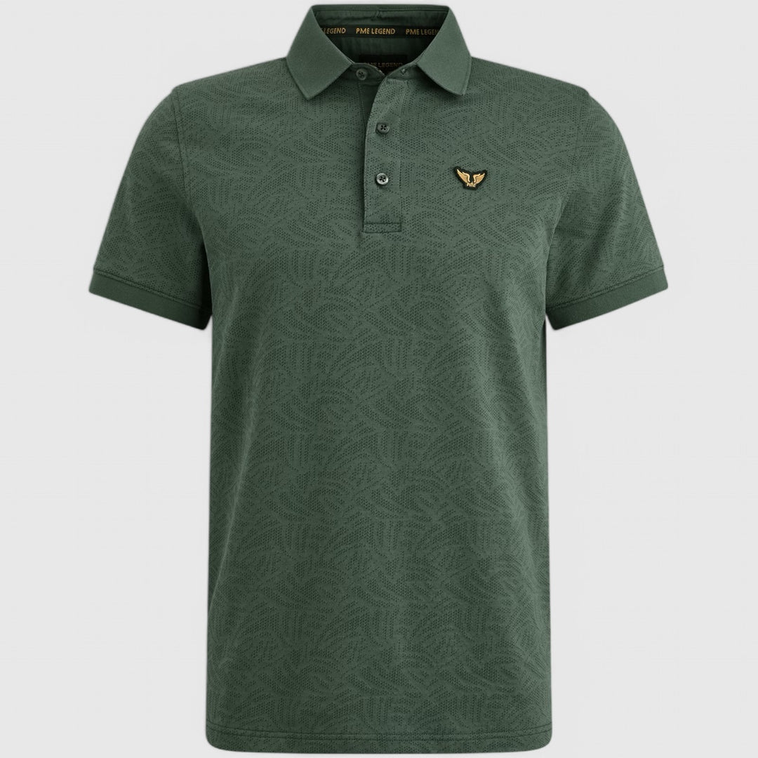 PPSS2503883-6147 PME Legend Polo Jacquard Jersey Green Gables