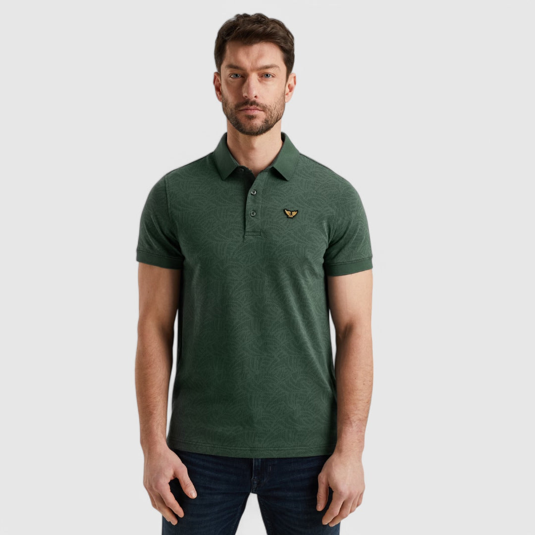 PPSS2503883-6147 PME Legend Polo Jacquard Jersey Green Gables