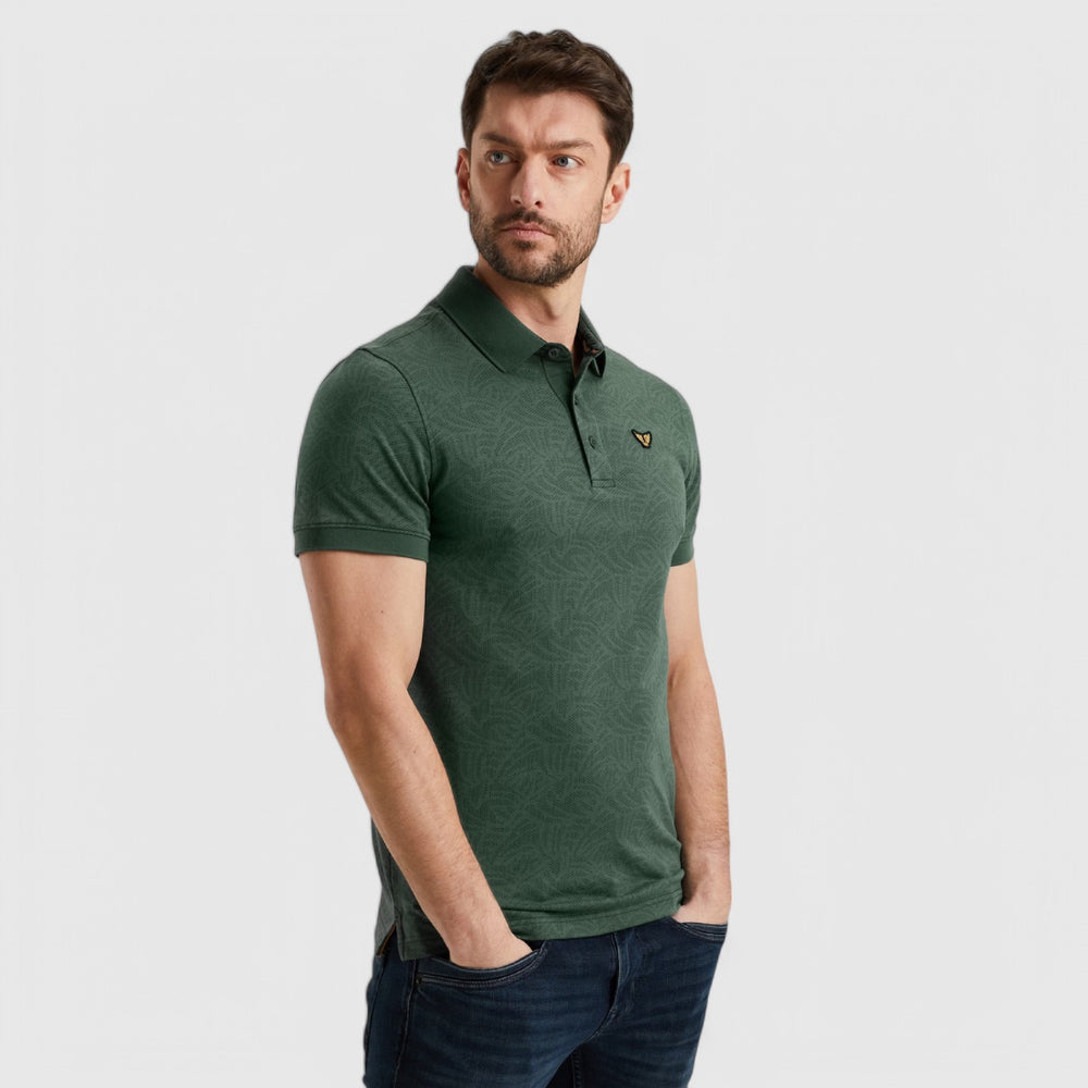 PPSS2503883-6147 PME Legend Polo Jacquard Jersey Green Gables