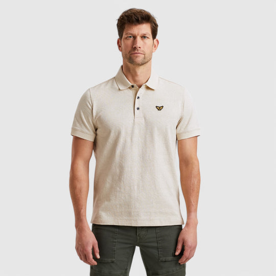 PPSS2503883-7013 PME Legend Polo Jacquard Jersey Bone White