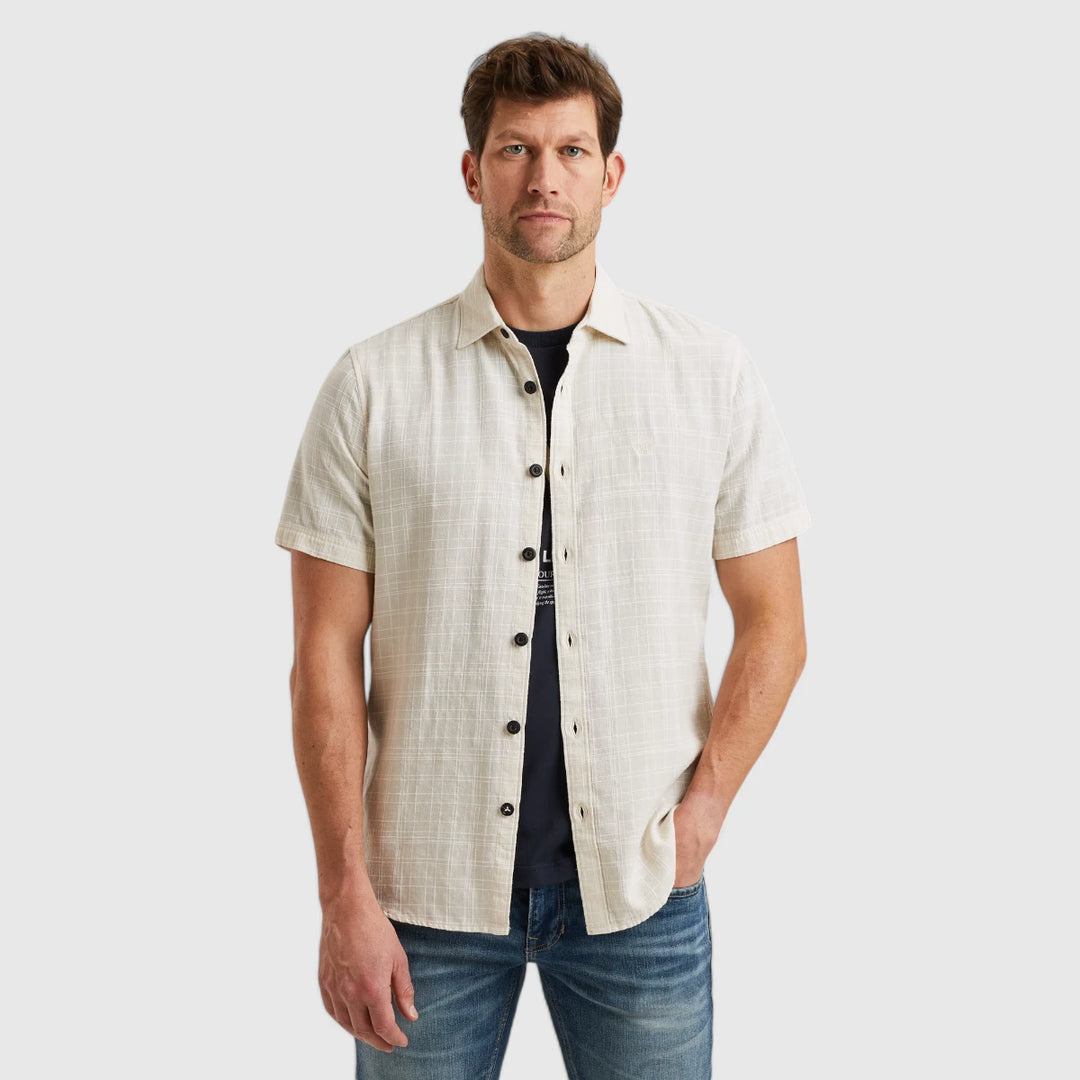 PSIS2503246-7011 PME Legend Shirt Tone in Tone Grid Check Birch