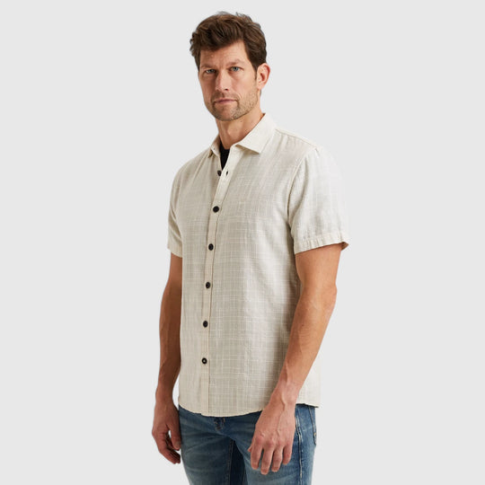 PSIS2503246-7011 PME Legend Shirt Tone in Tone Grid Check Birch