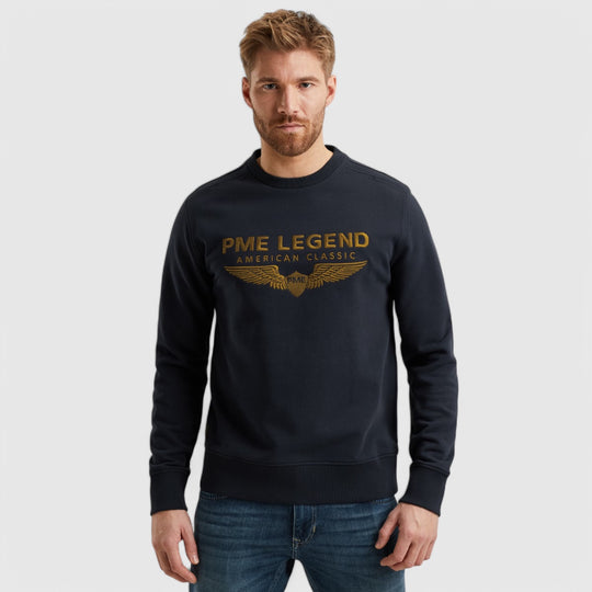 PSW0000440-5281 PME Legend Crewneck Logo Soft Terry Salute/Navy