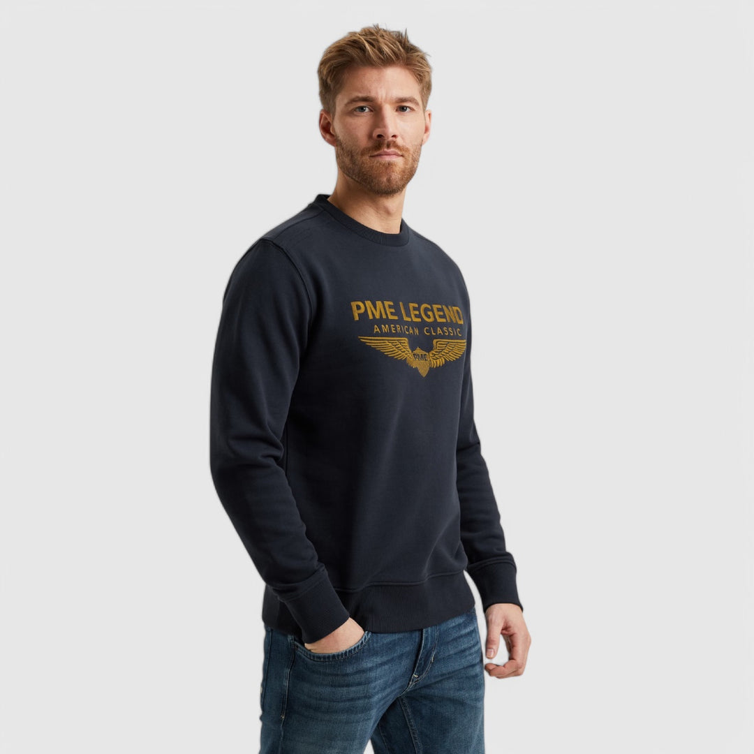 PSW0000440-5281 PME Legend Crewneck Logo Soft Terry Salute/Navy