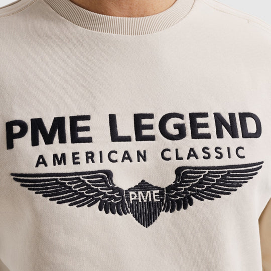 PSW0000440-7011 PME Legend Crewneck Logo Soft Terry Bone White