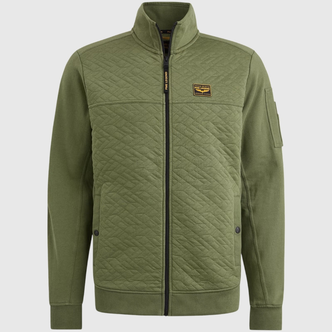 PSW2502475-6380 PME Legend Zip Jacket Jacquard Interlock Sweat Loden Green