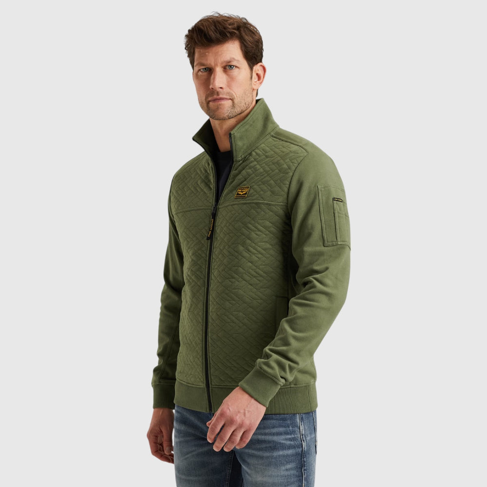 PSW2502475-6380 PME Legend Zip Jacket Jacquard Interlock Sweat Loden Green