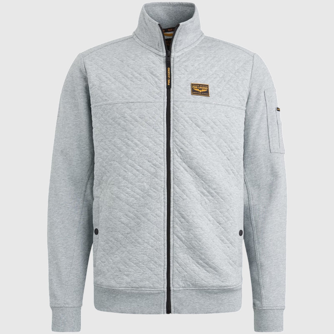 PSW2502475-921 PME Legend Zip Jacket Jacquard Interlock Sweat Light Gray Melee