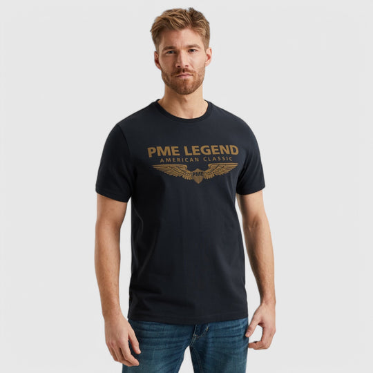 PTSS0000588-5281 PME Legend Cotton Elastan Logo T-Shirt Salute/Navy