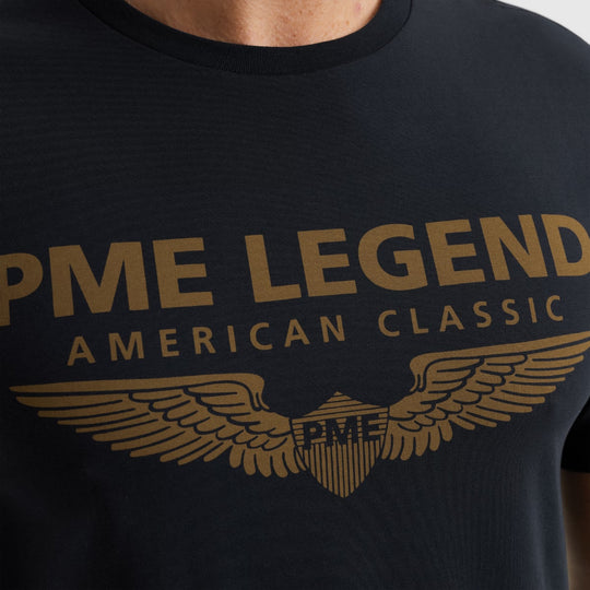 PTSS0000588-5281 PME Legend Cotton Elastan Logo T-Shirt Salute/Navy