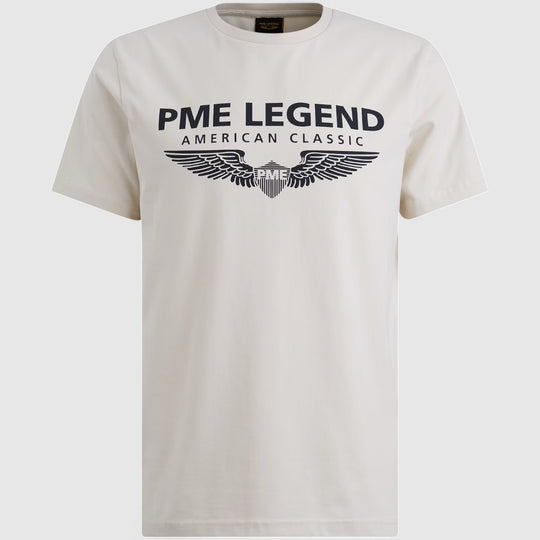 PTSS0000588-7011 PME Legend Cotton Elastan Logo T-Shirt Bone White