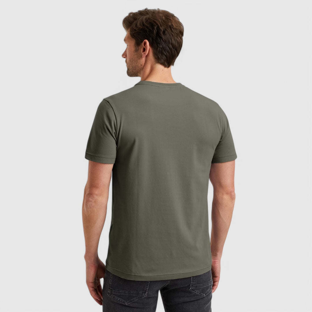 PTSS0000588-8039 PME Legend Cotton Elastan Logo T-Shirt Beluga/Green