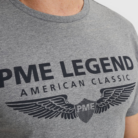 PTSS0000588-960 PME Legend Cotton Elastan Logo T-Shirt Grey