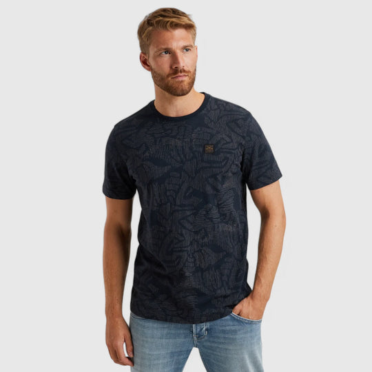 PTSS2503567-5281 PME Legend T-Shirt Slub Jersey Print Salute/Navy