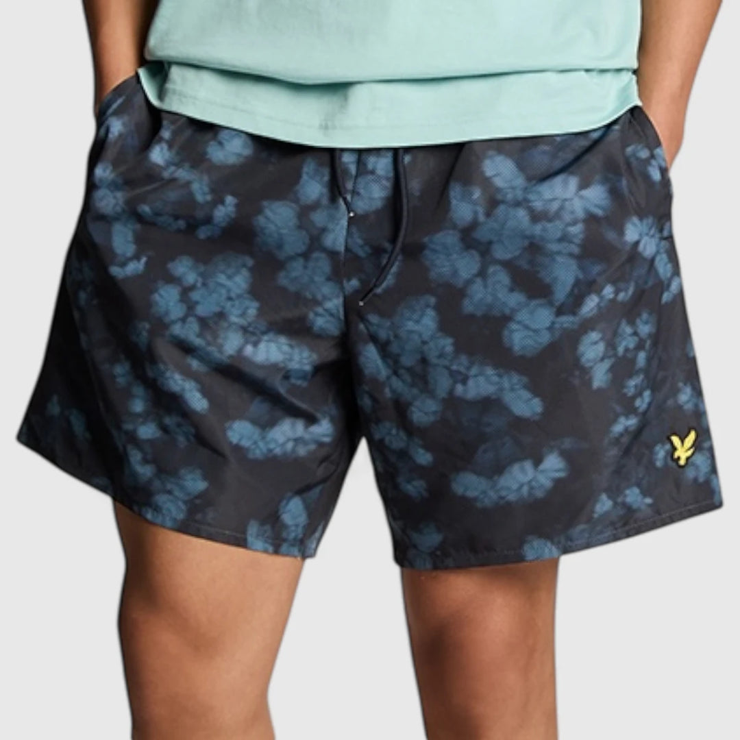 SH1204VB-Z271 Lyle & Scott Digital Floral Print Swim Short Dark Navy