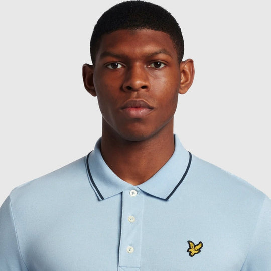 sp1524vog w535 tipped polo shirt lyle & scott polo blue crop1