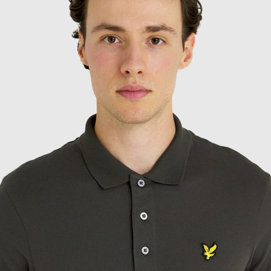 sp400vog w635 plain polo shirt short sleeve lyle & scott polo gunmetal 1