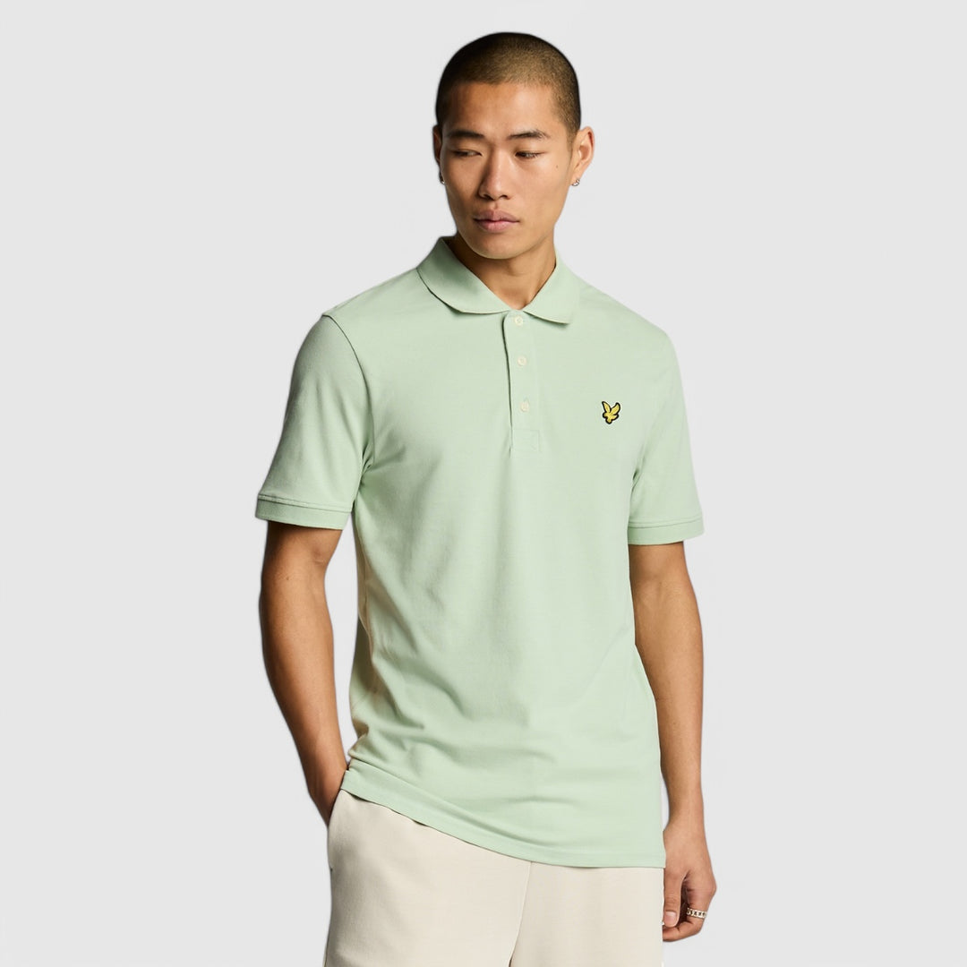 SP400VOG-X487 Lyle & Scott Plain Polo Shirt Short Sleeve Fresh Green