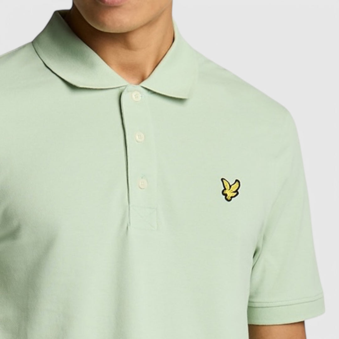 SP400VOG-X487 Lyle & Scott Plain Polo Shirt Short Sleeve Fresh Green