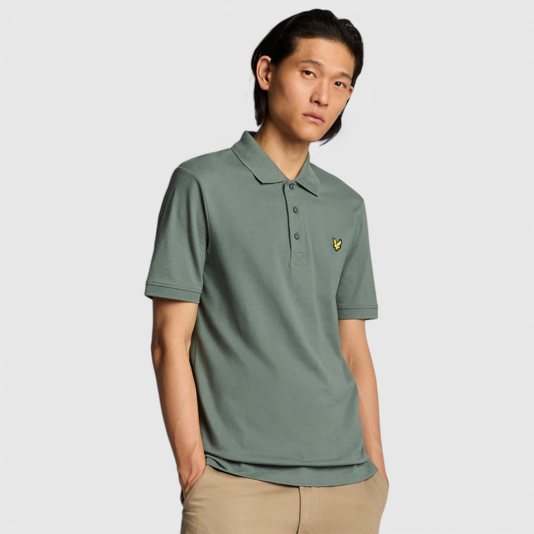 SP400VOG-X583 Lyle & Scott Plain Polo Shirt Short Sleeve Green Mercurial