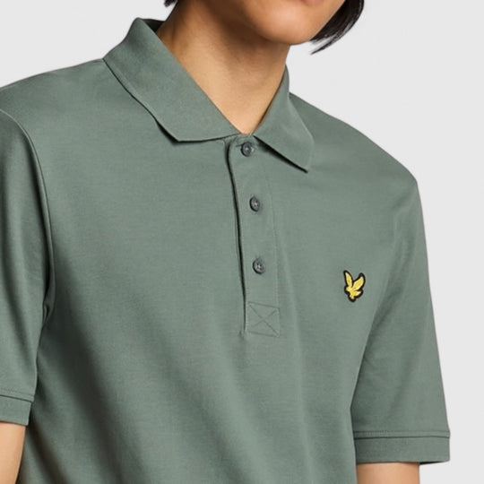 SP400VOG-X583 Lyle & Scott Plain Polo Shirt Short Sleeve Green Mercurial