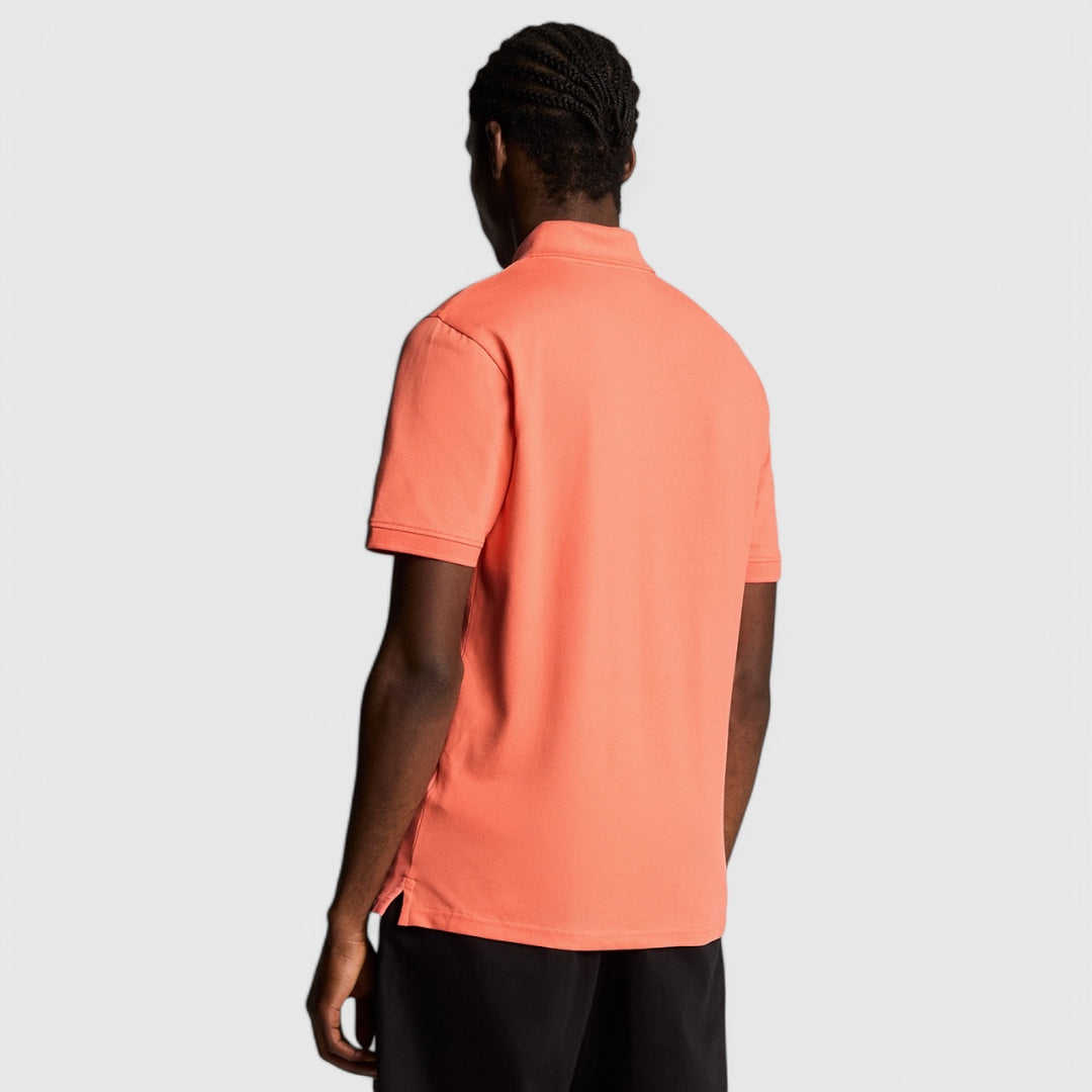 SP400VOG-X586 Lyle & Scott Plain Polo Shirt Short Sleeve Coral Stand