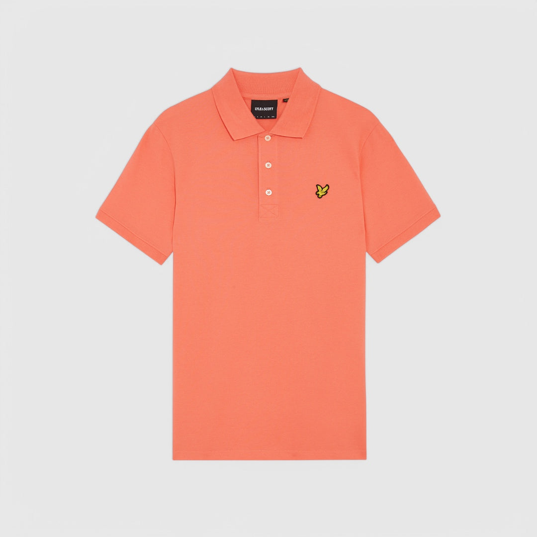 SP400VOG-X586 Lyle & Scott Plain Polo Shirt Short Sleeve Coral Stand