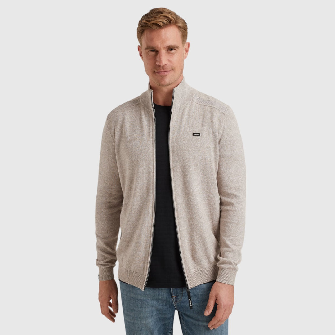 VKC2502364-8052 Vanguard Zip Jacket Cotton Linen Blend Kelp